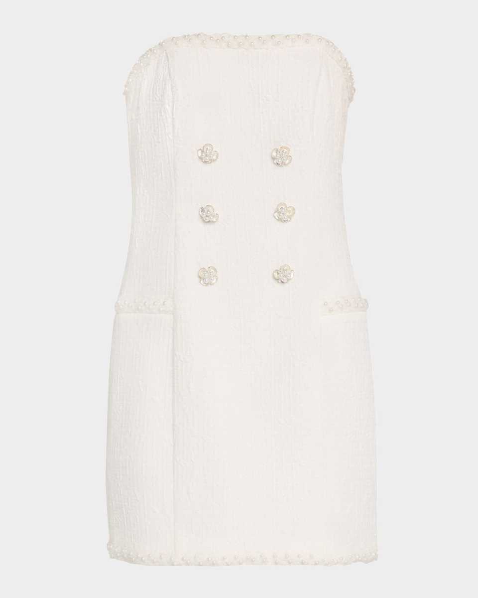 Victoria Strapless Beaded Boucle Mini Dress